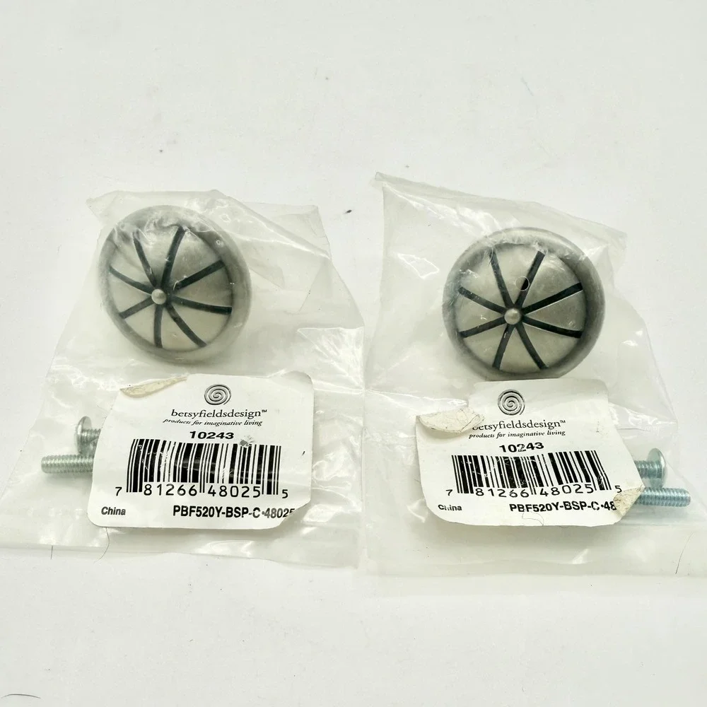Betsy Fields Design Cabinet Knobs Set of 2 Pewter Wagon Wheel Drawer Pulls 10243
